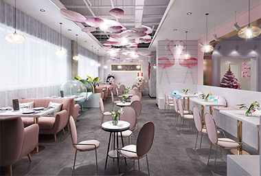 西湖区网红甜品店装修设计_案例效果图