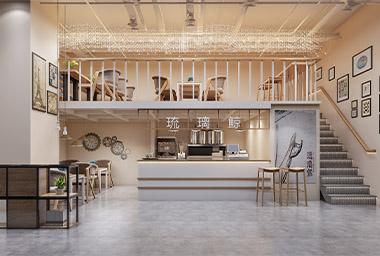 西湖区奶茶店装修设计_案例效果图