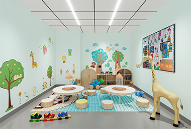 西湖区少儿培训机构装修设计_案例效果图