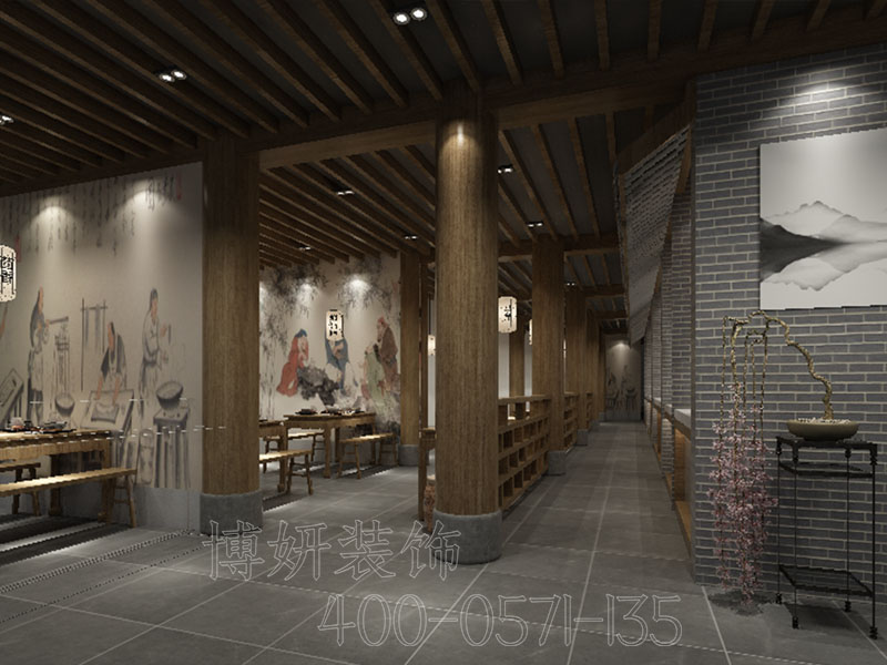 杭州特色中式餐厅装修设计，专业餐厅设计知名品牌企业